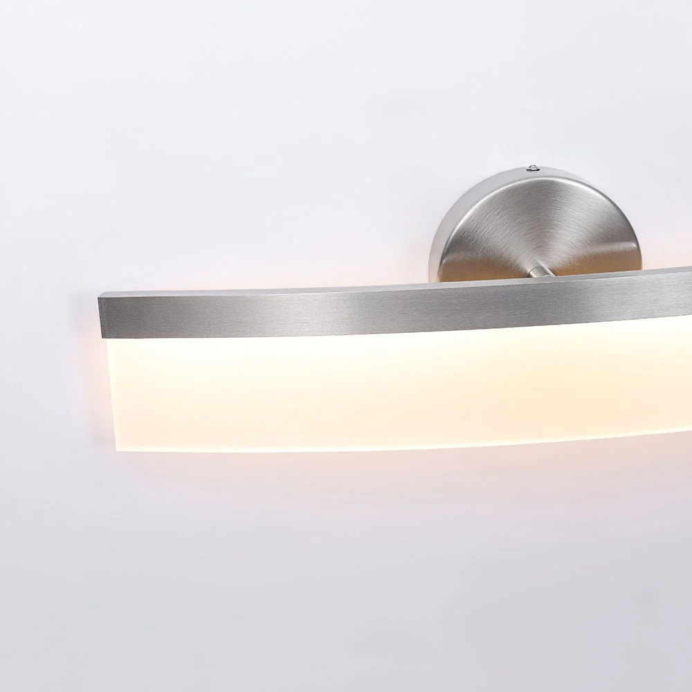 Minimalist Nickel Arched Dimmable LED Vanity Wall Light - Image 13