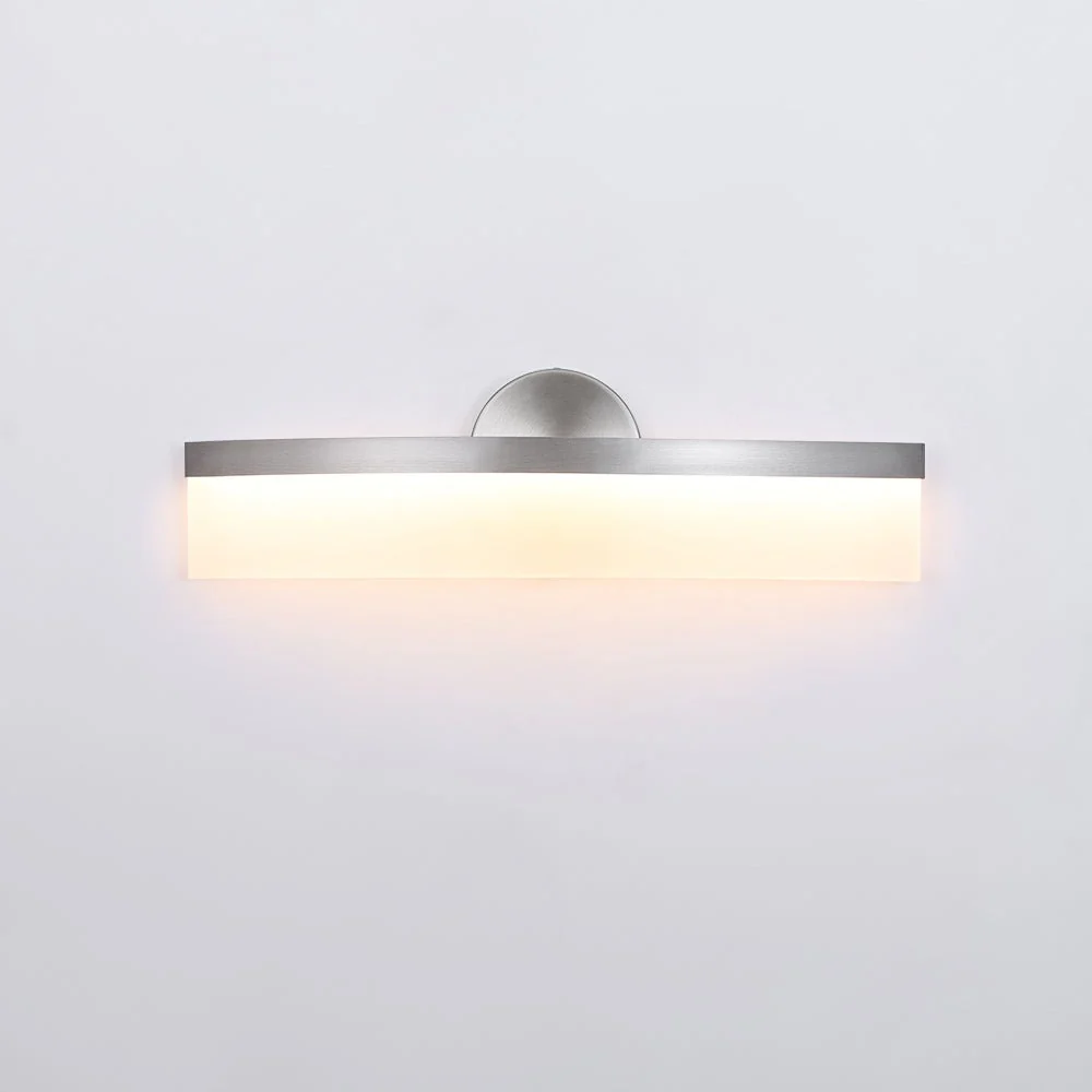 Minimalist Nickel Arched Dimmable LED Vanity Wall Light - Image 3