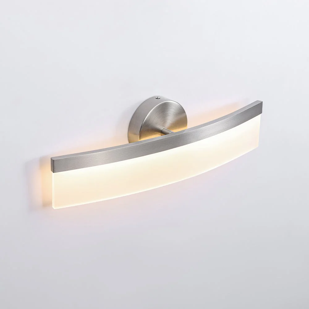 Minimalist Nickel Arched Dimmable LED Vanity Wall Light - Image 7