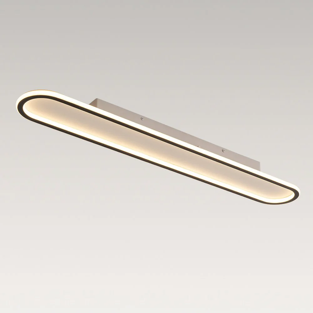 Minimalist Streamlined Oval Warm LED Ceiling Light - Image 11