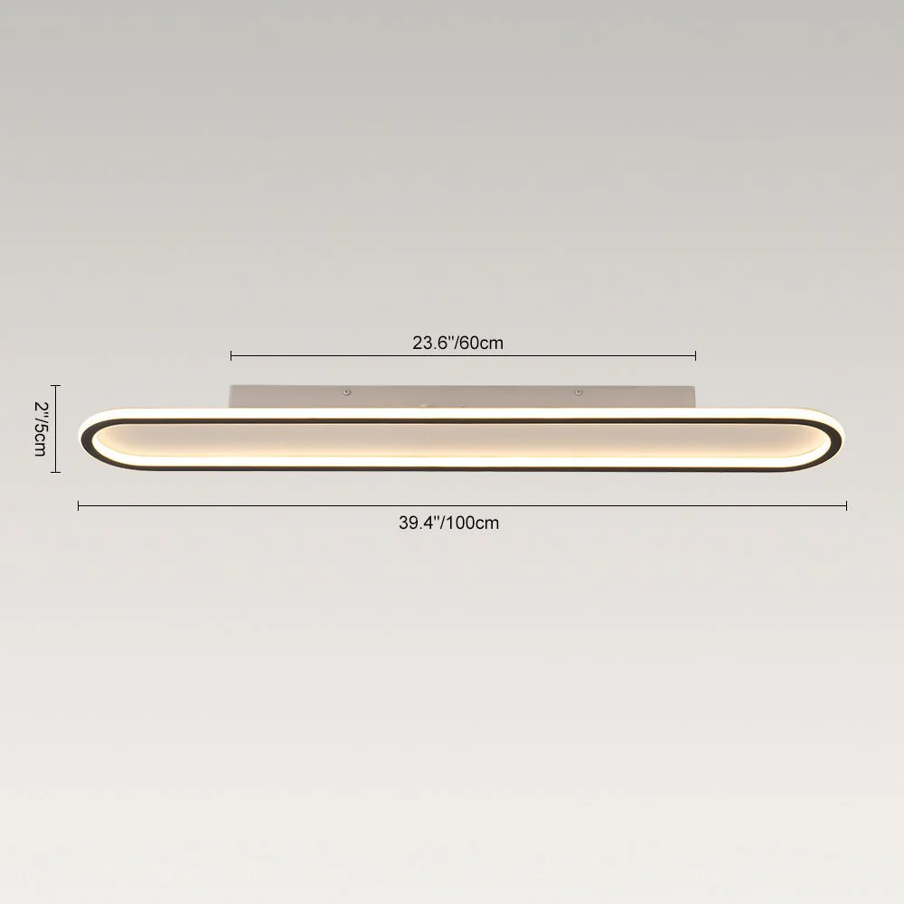 Minimalist Streamlined Oval Warm LED Ceiling Light - Image 17