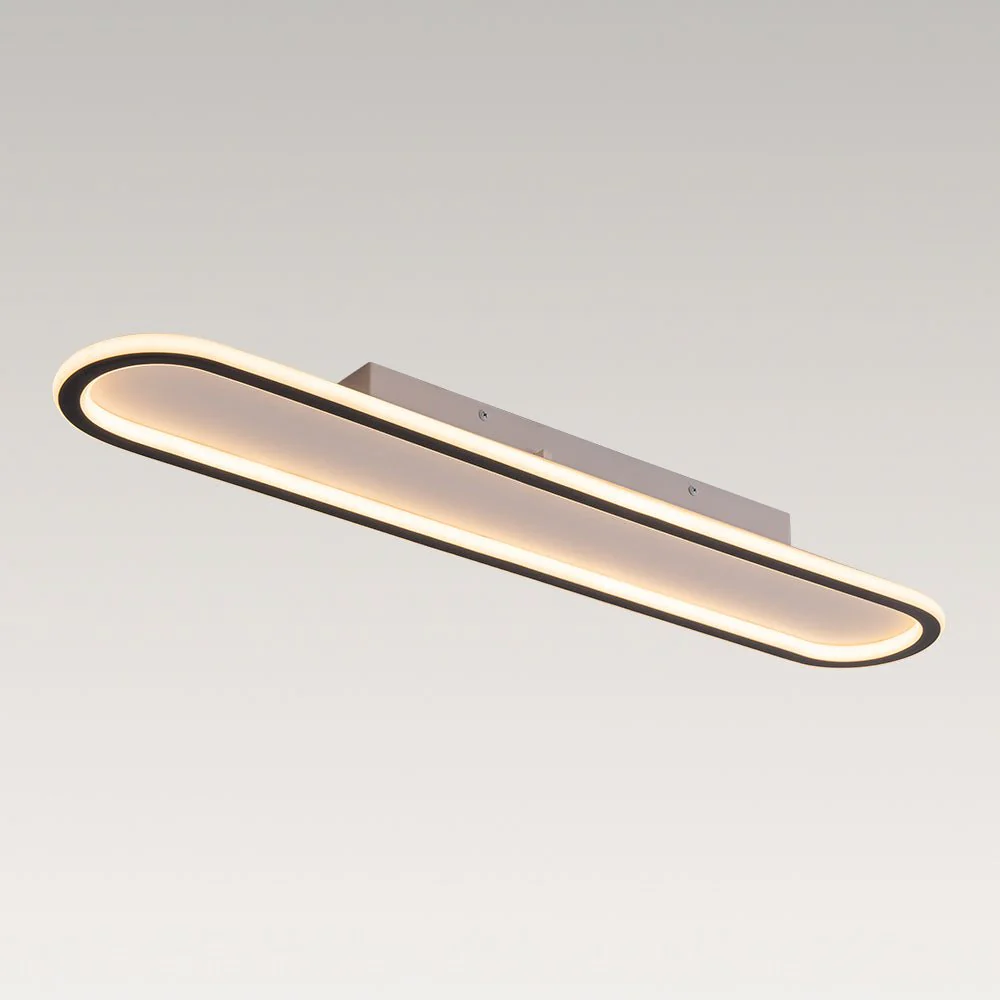 Minimalist Streamlined Oval Warm LED Ceiling Light - Image 23