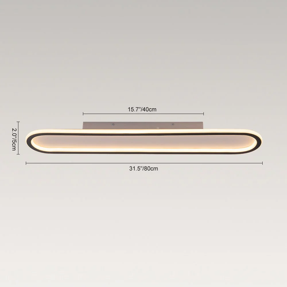 Minimalist Streamlined Oval Warm LED Ceiling Light - Image 26