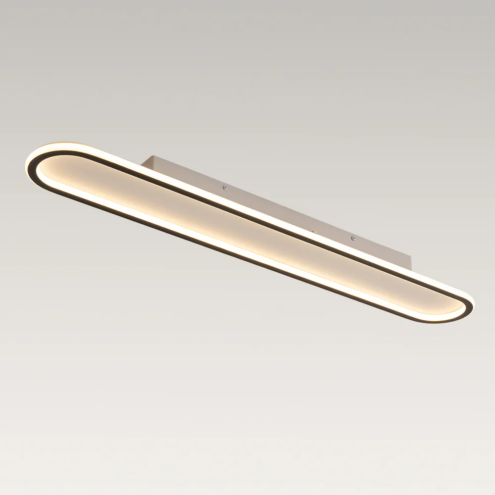 Minimalist Streamlined Oval Warm LED Ceiling Light - Image 29