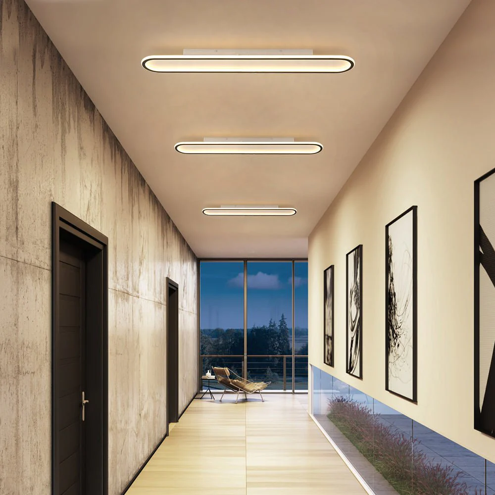 Minimalist Streamlined Oval Warm LED Ceiling Light - Image 3