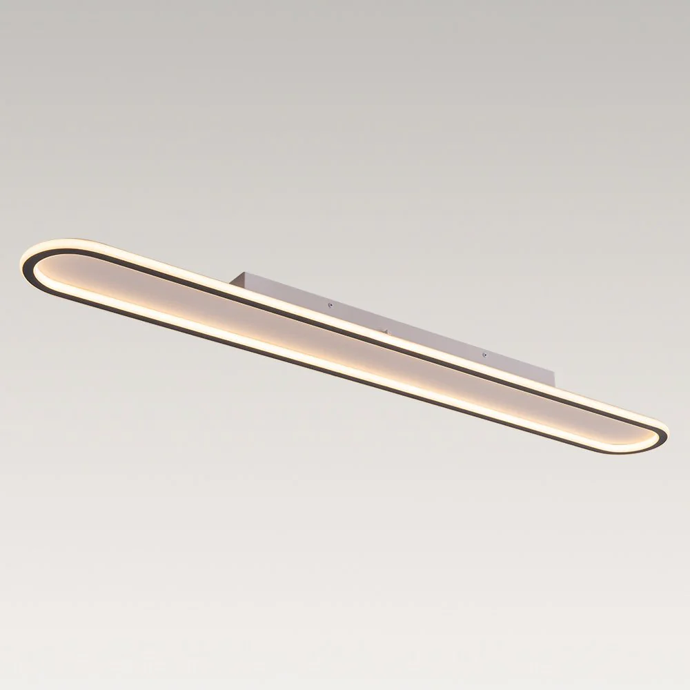 Minimalist Streamlined Oval Warm LED Ceiling Light - Image 35