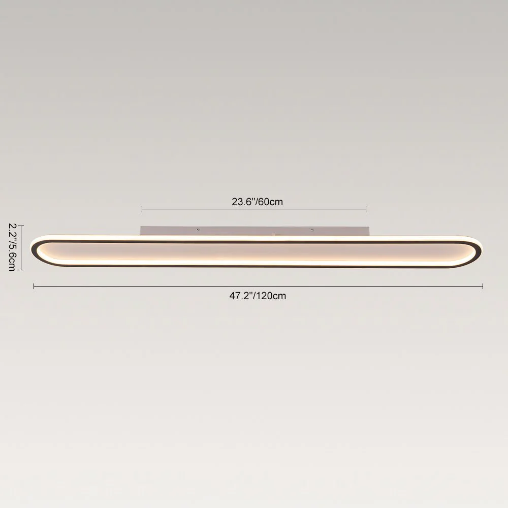 Minimalist Streamlined Oval Warm LED Ceiling Light - Image 38