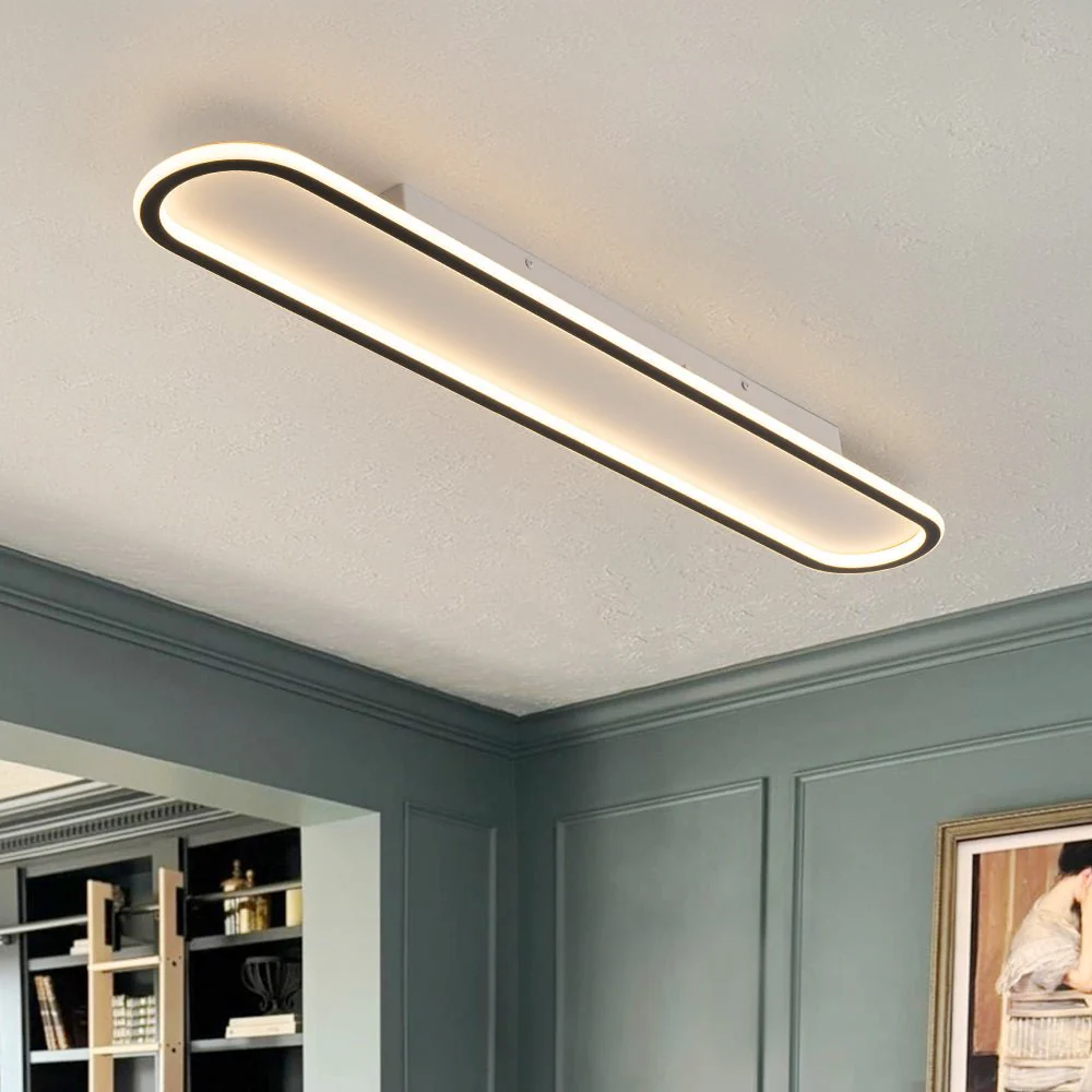 Minimalist Streamlined Oval Warm LED Ceiling Light - Image 6