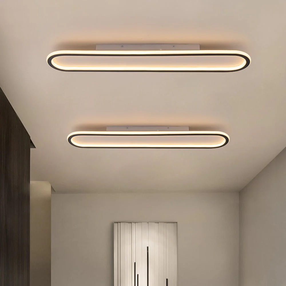 Minimalist Streamlined Oval Warm LED Ceiling Light - Image 7