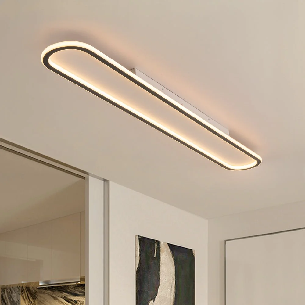 Minimalist Streamlined Oval Warm LED Ceiling Light - Image 8