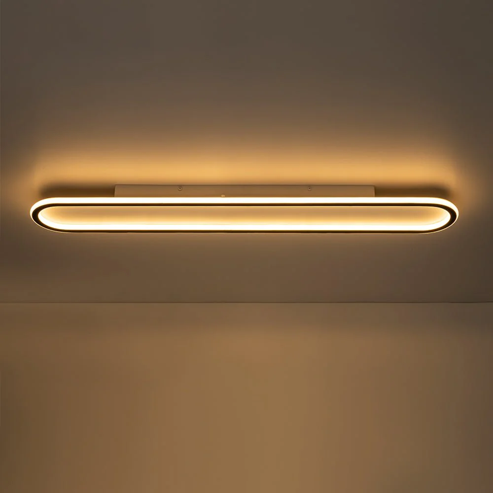 Minimalist Streamlined Oval Warm LED Ceiling Light - Image 9