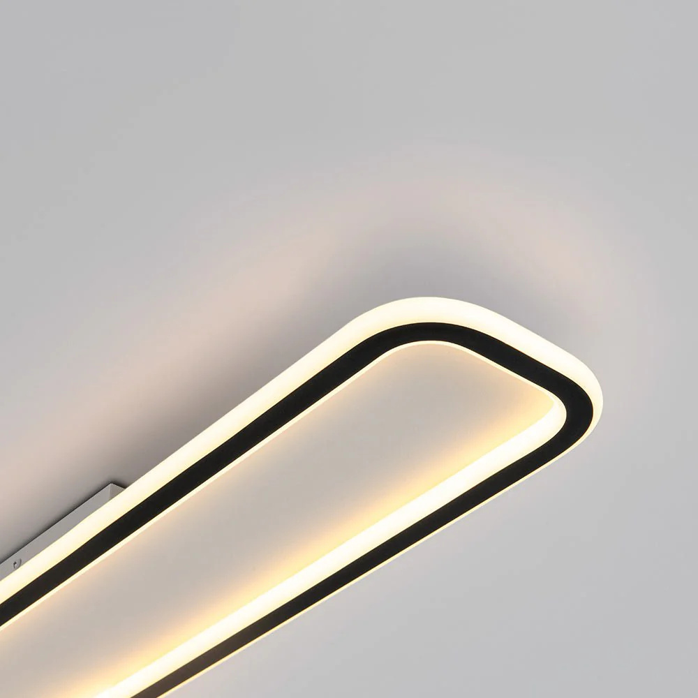 Minimalist Streamlined Rectangular Warm LED Ceiling Light - Image 11