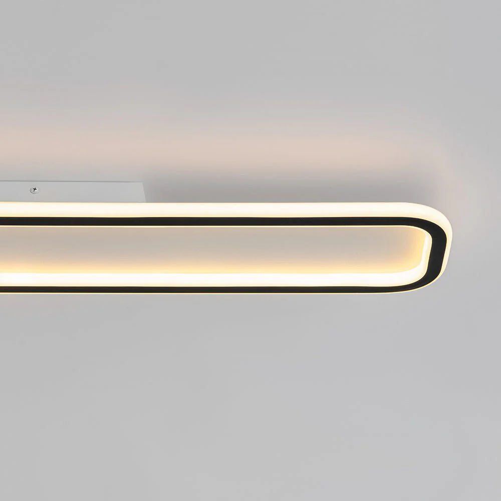 Minimalist Streamlined Rectangular Warm LED Ceiling Light - Image 14