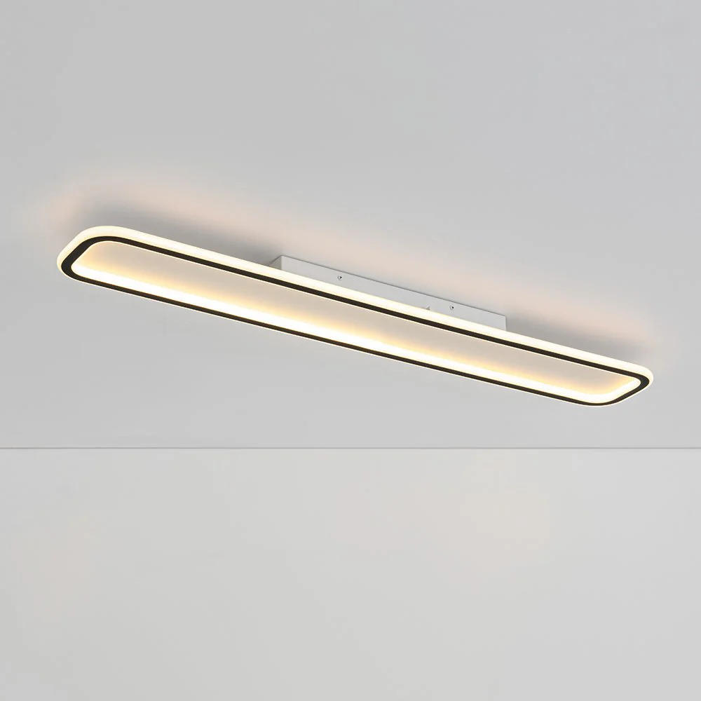 Minimalist Streamlined Rectangular Warm LED Ceiling Light - Image 3