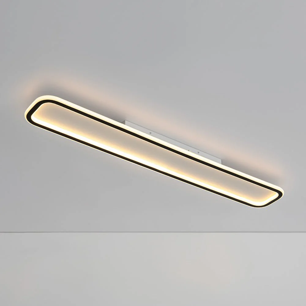 Minimalist Streamlined Rectangular Warm LED Ceiling Light - Image 4