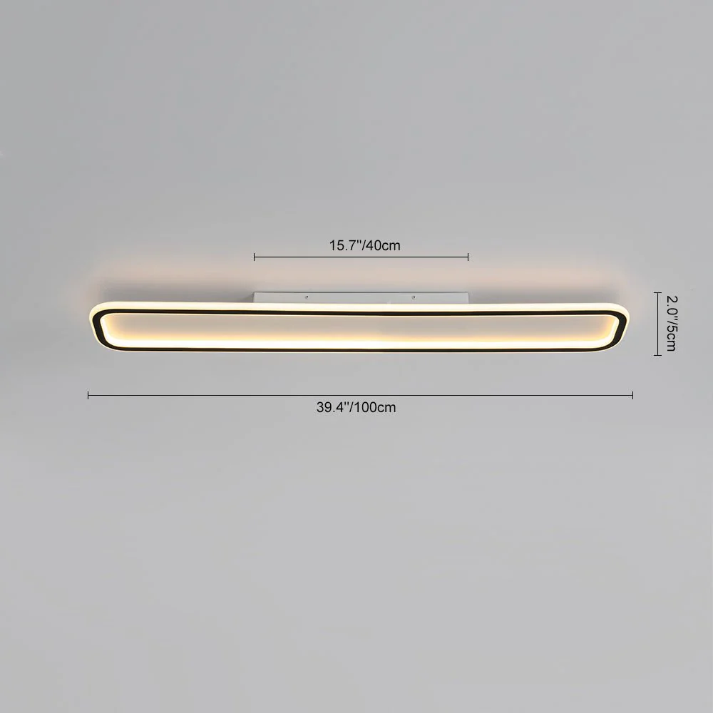 Minimalist Streamlined Rectangular Warm LED Ceiling Light - Image 5