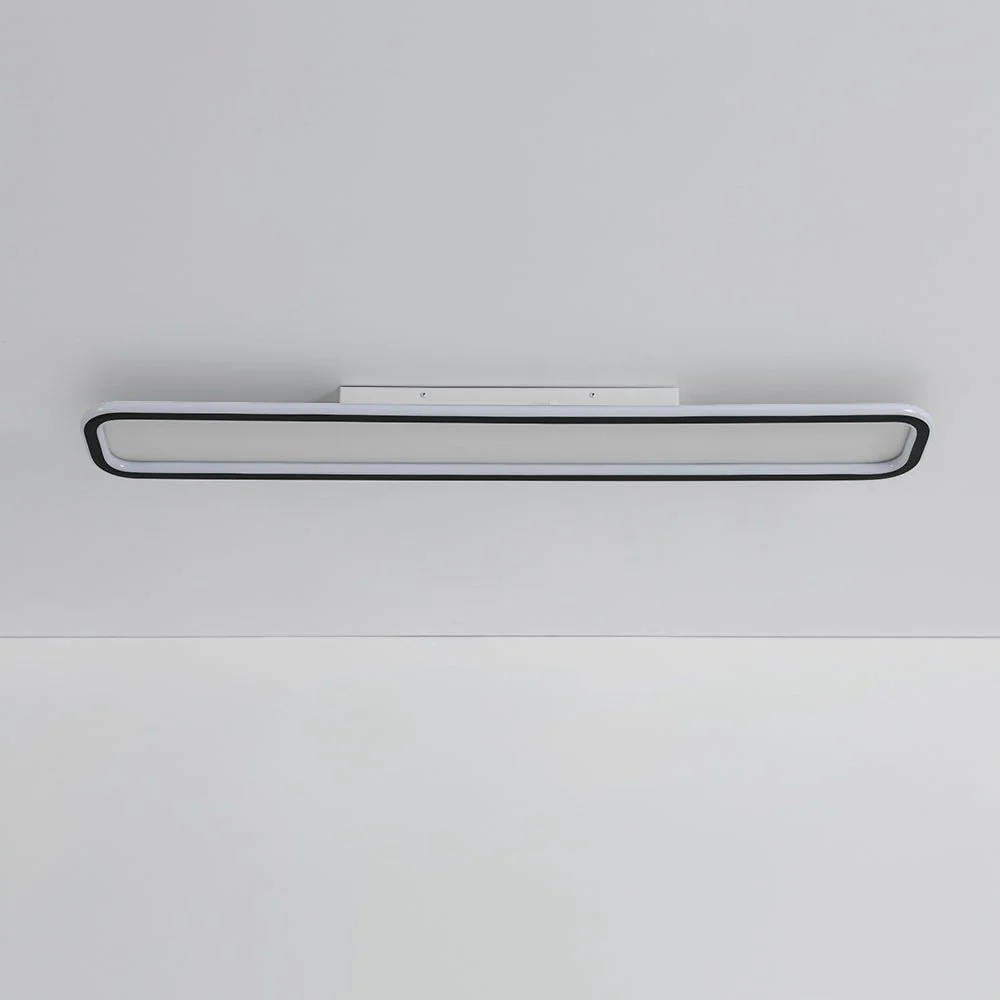 Minimalist Streamlined Rectangular Warm LED Ceiling Light - Image 6