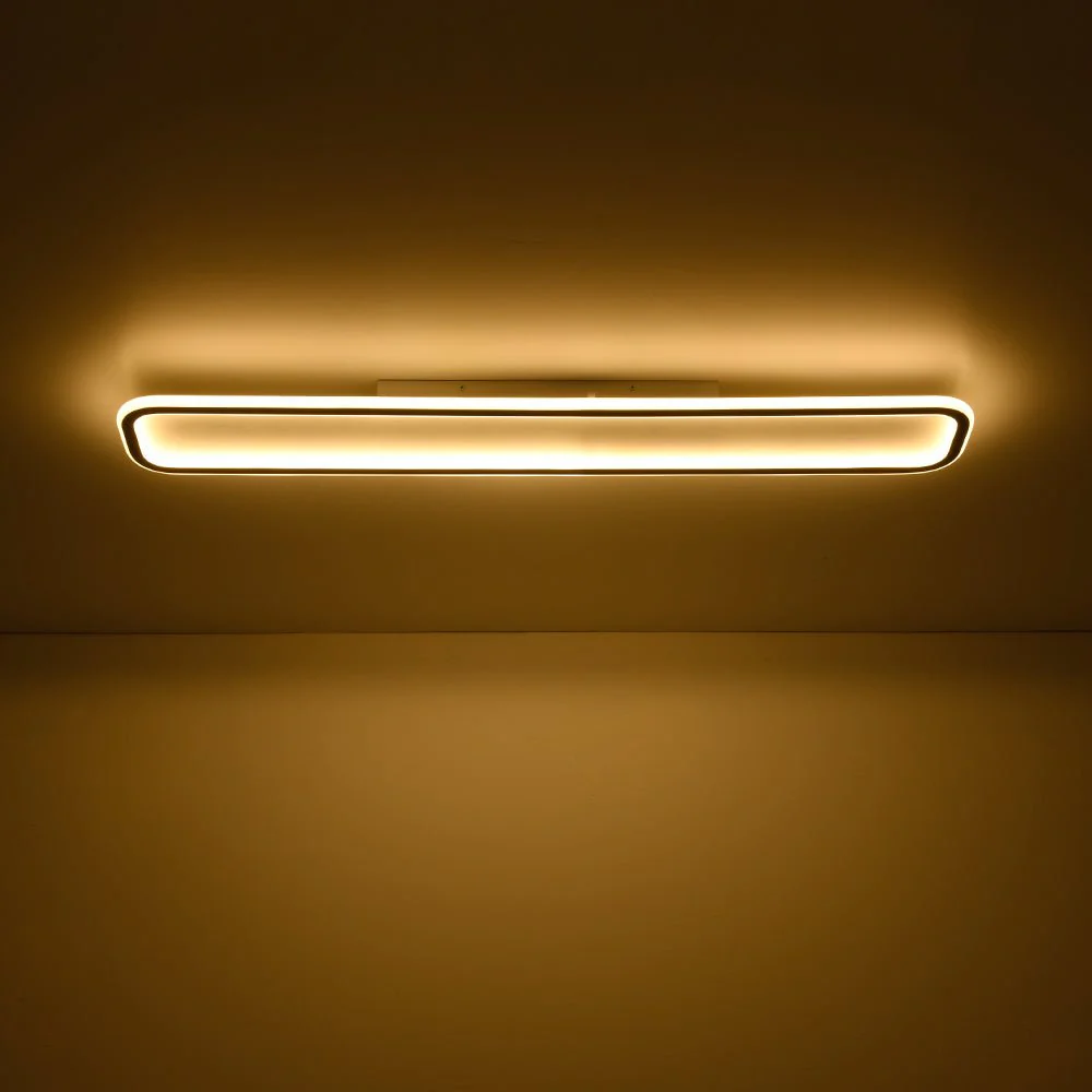 Minimalist Streamlined Rectangular Warm LED Ceiling Light - Image 7