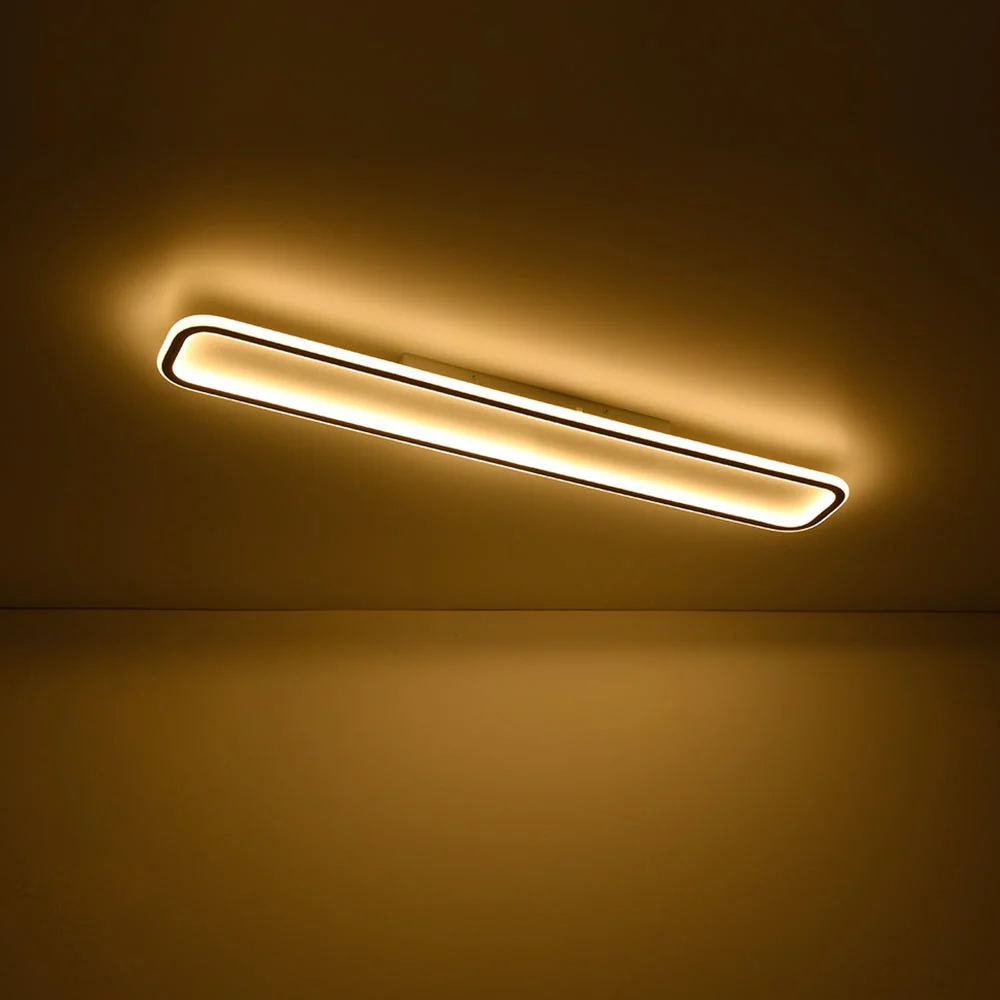 Minimalist Streamlined Rectangular Warm LED Ceiling Light - Image 8