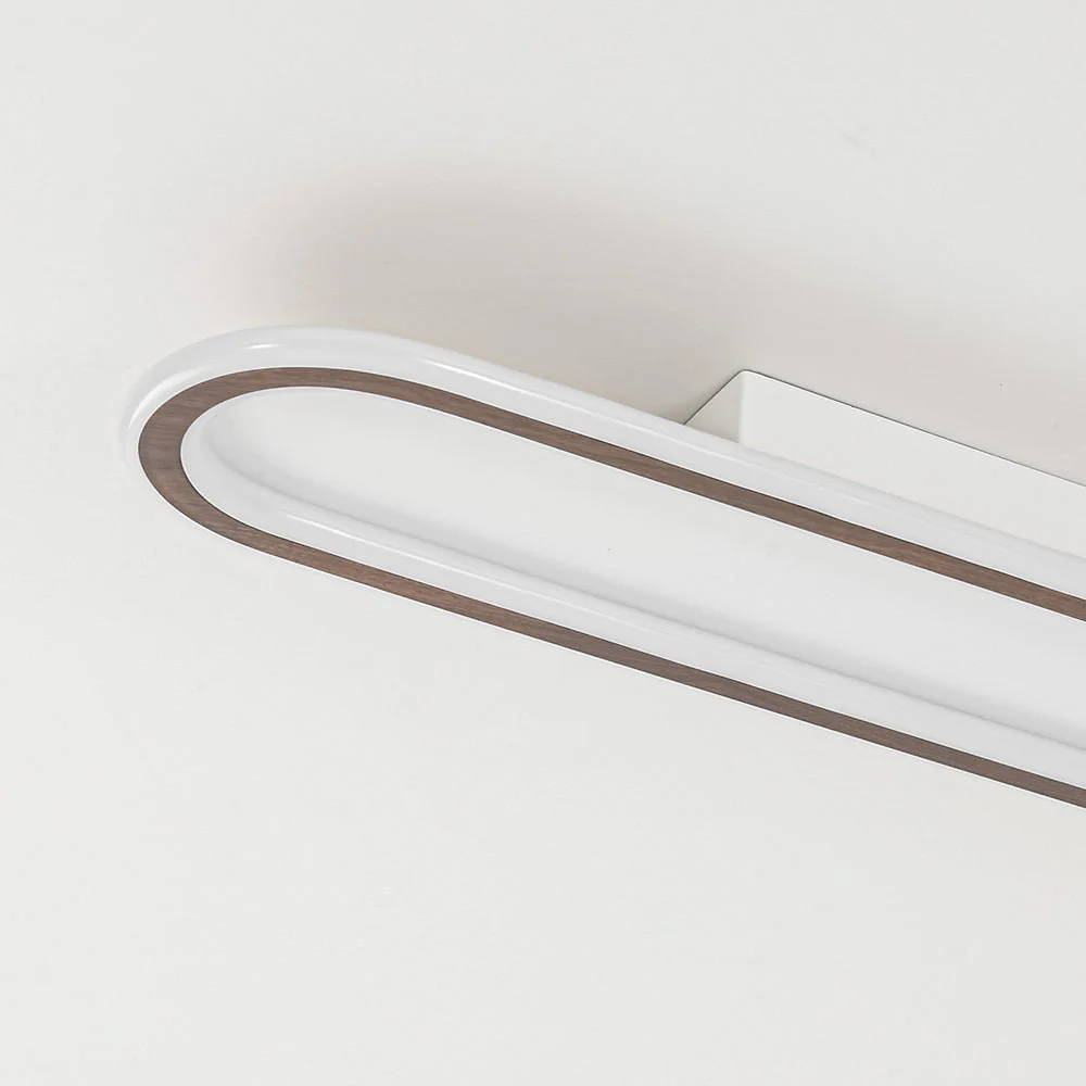 Minimalist Wood Grain Dimmable LED Oval Ring Ceiling Light - Image 12