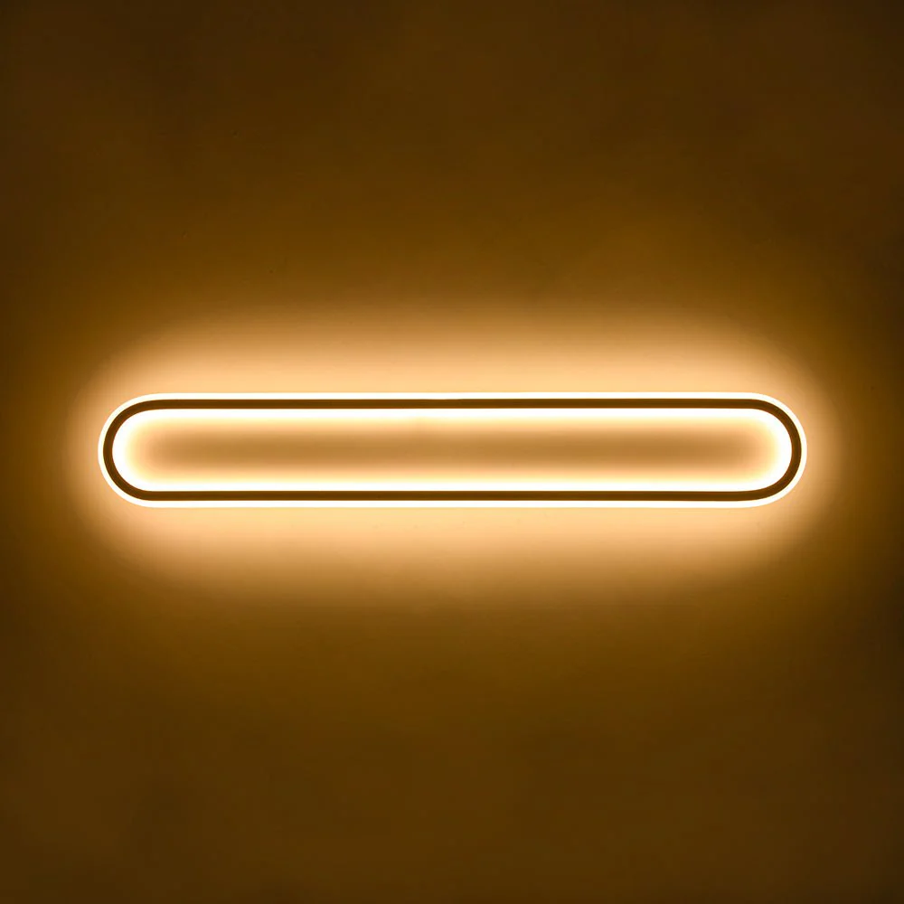 Minimalist Wood Grain Dimmable LED Oval Ring Ceiling Light - Image 15