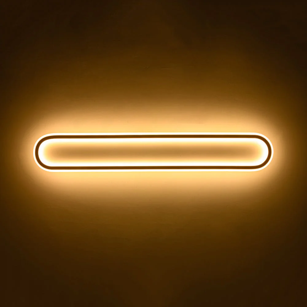 Minimalist Wood Grain Dimmable LED Oval Ring Ceiling Light - Image 22
