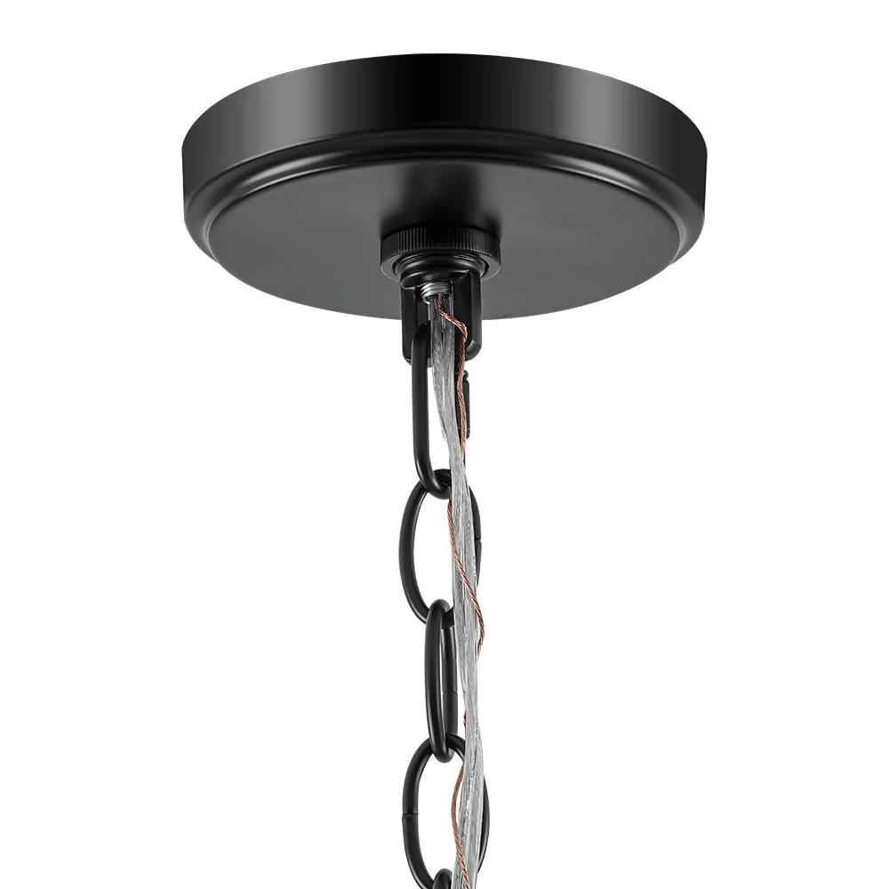 Modern 1-Light Clear Ribbed Glass Globe Pendant - Image 10