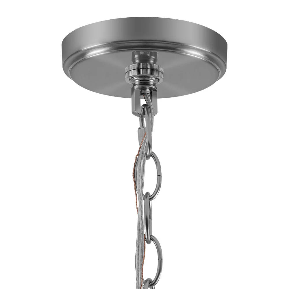 Modern 1-Light Clear Ribbed Glass Globe Pendant - Image 18
