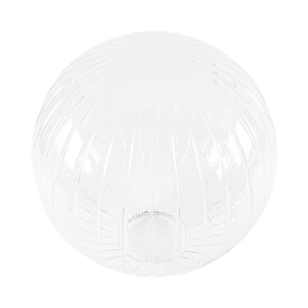 Modern 1-Light Clear Ribbed Glass Globe Semi Flush Mount - Image 13