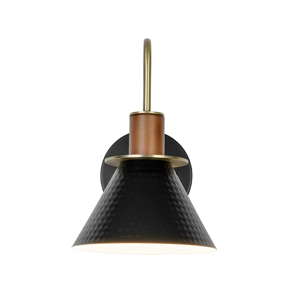 Modern 1-Light Hammered Iron Conical Wall Sconce - Image 10