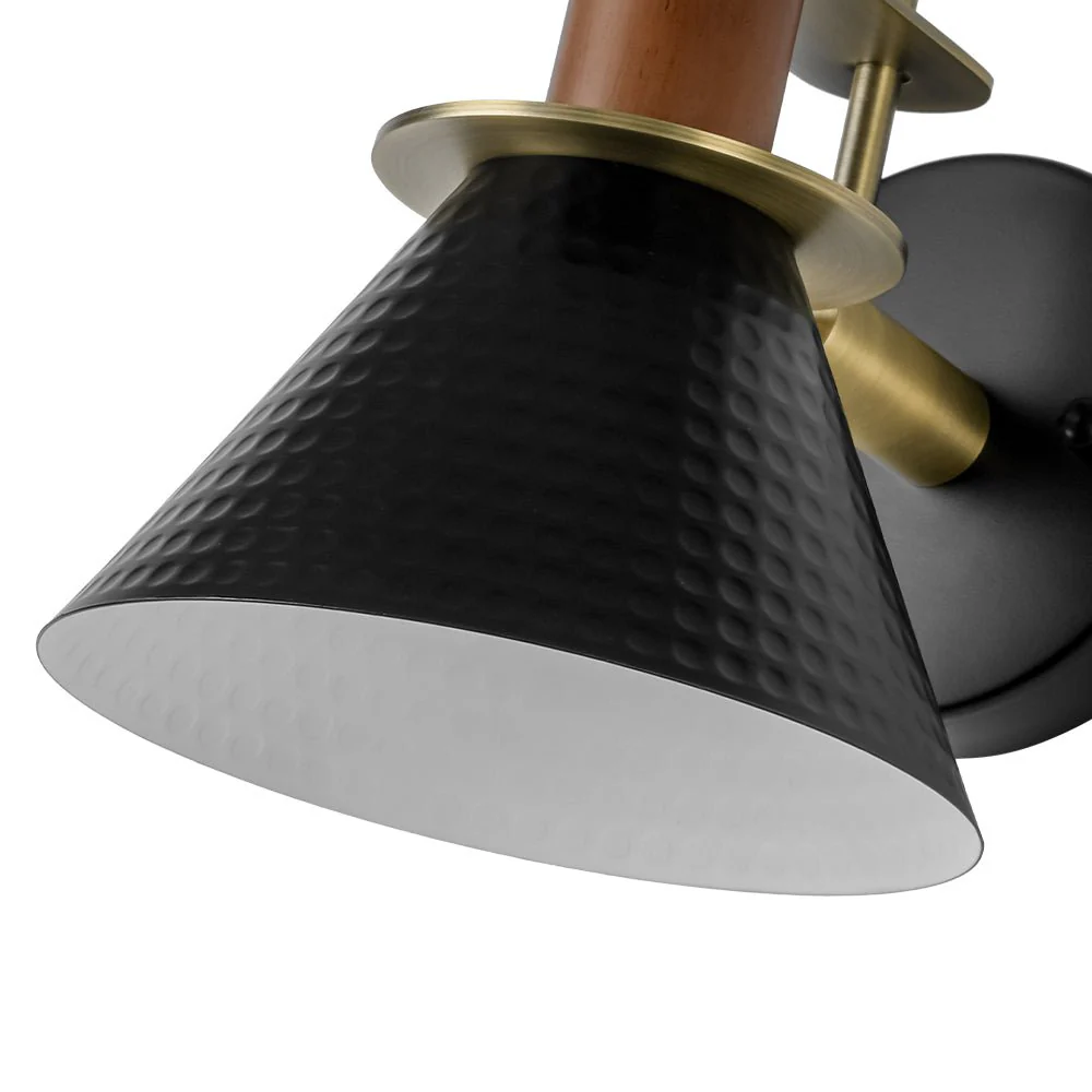 Modern 1-Light Hammered Iron Conical Wall Sconce - Image 11