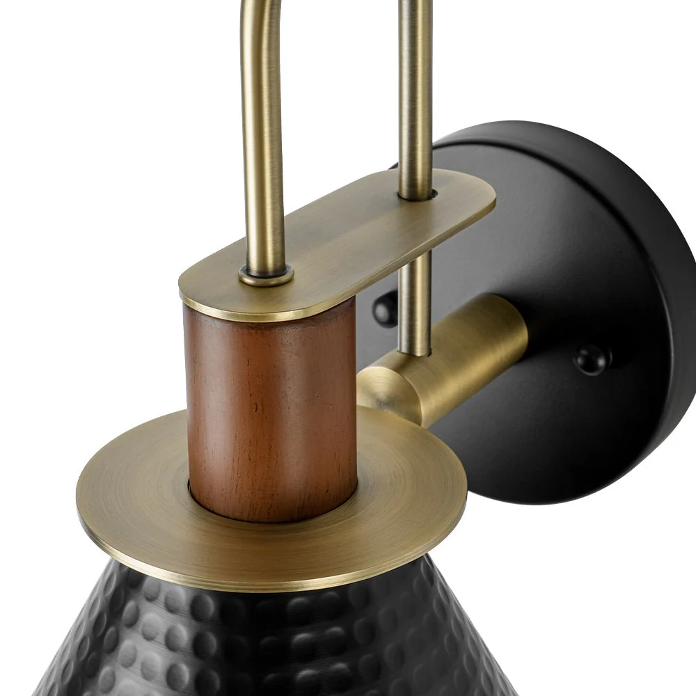 Modern 1-Light Hammered Iron Conical Wall Sconce - Image 12