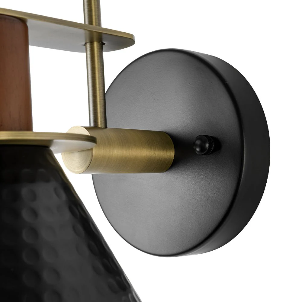Modern 1-Light Hammered Iron Conical Wall Sconce - Image 13
