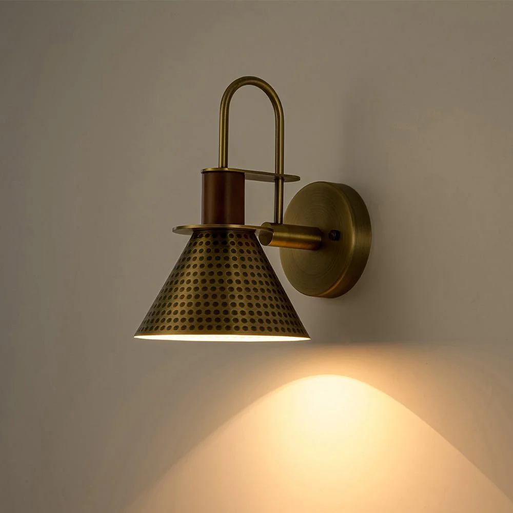 Modern 1-Light Hammered Iron Conical Wall Sconce - Image 22