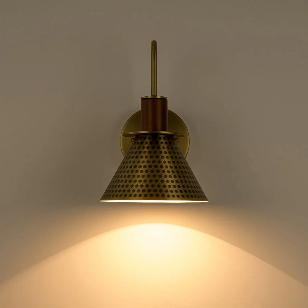 Modern 1-Light Hammered Iron Conical Wall Sconce - Image 23
