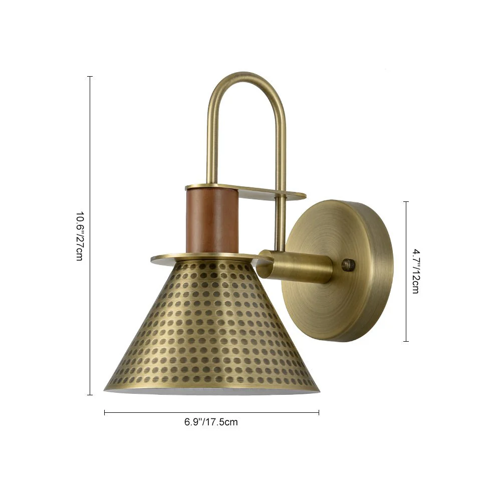 Modern 1-Light Hammered Iron Conical Wall Sconce - Image 5