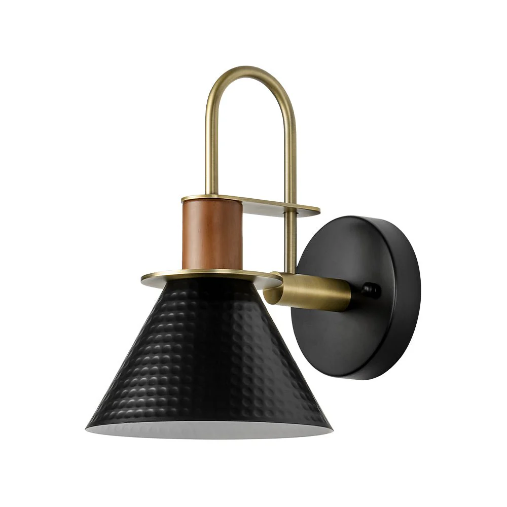 Modern 1-Light Hammered Iron Conical Wall Sconce - Image 8