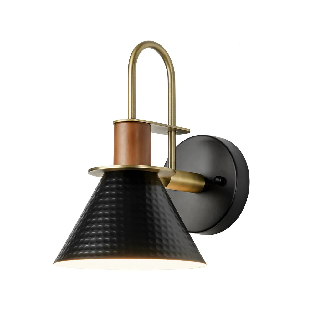 Modern 1-Light Hammered Iron Conical Wall Sconce - Image 9