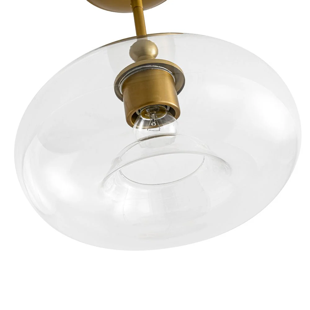 Modern 1-Light Round Donut Glass Semi Flush Mount - Image 11