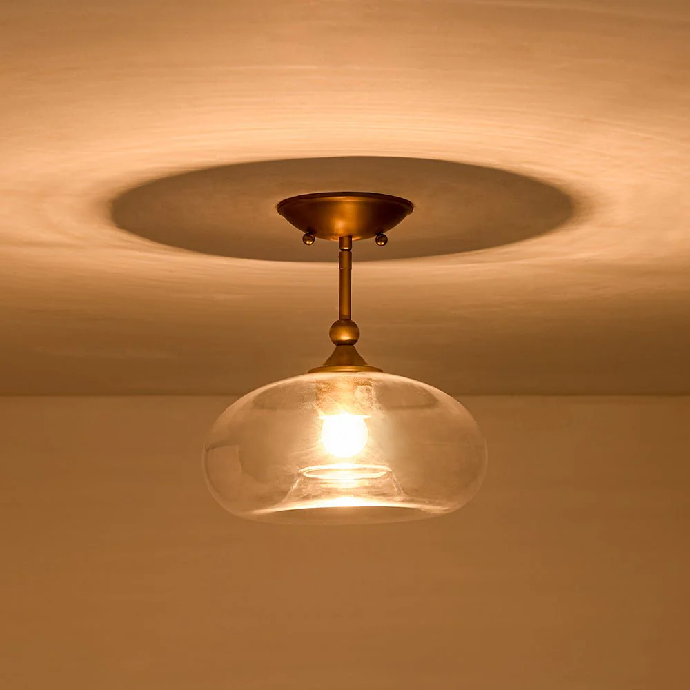 Modern 1-Light Round Donut Glass Semi Flush Mount - Image 4