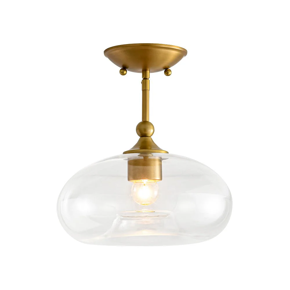 Modern 1-Light Round Donut Glass Semi Flush Mount - Image 5