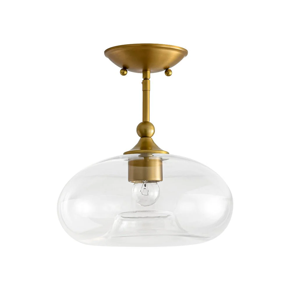 Modern 1-Light Round Donut Glass Semi Flush Mount - Image 6