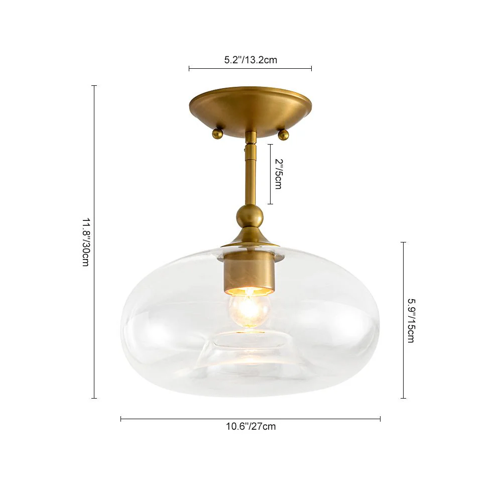 Modern 1-Light Round Donut Glass Semi Flush Mount - Image 7