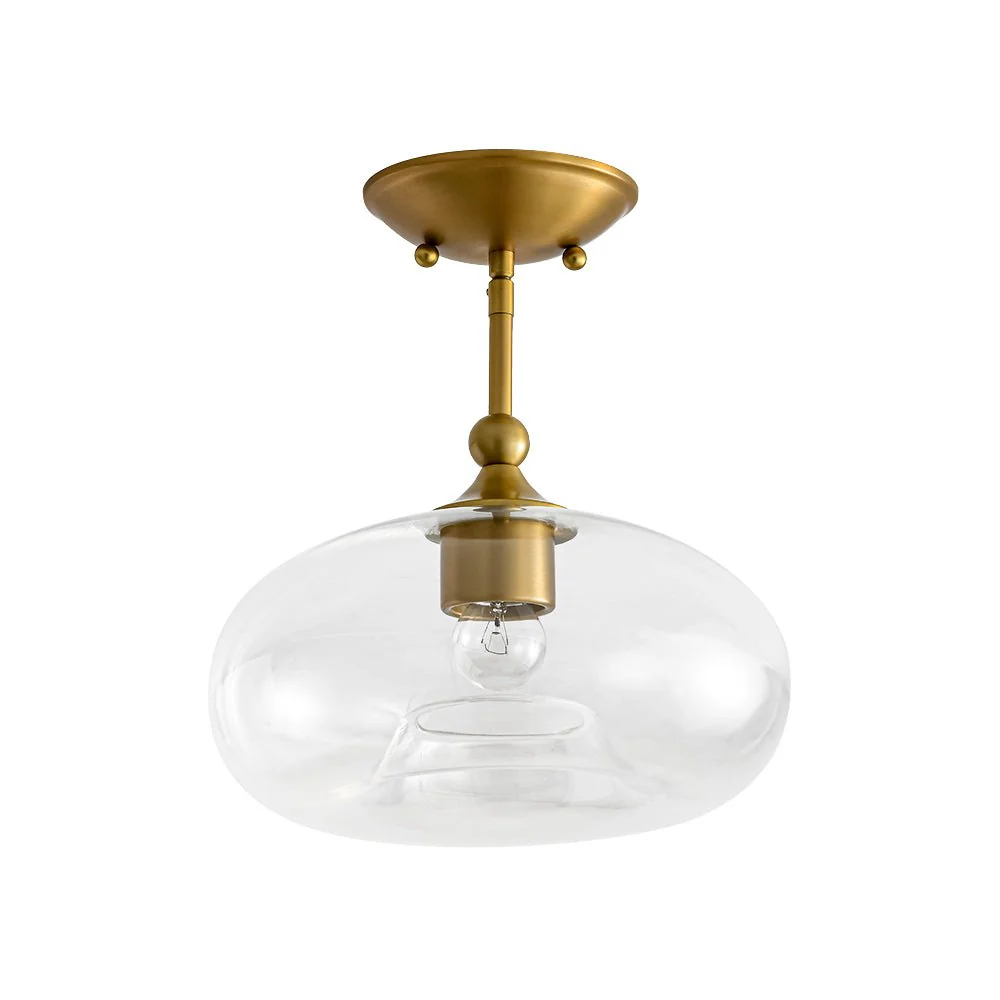 Modern 1-Light Round Donut Glass Semi Flush Mount - Image 8