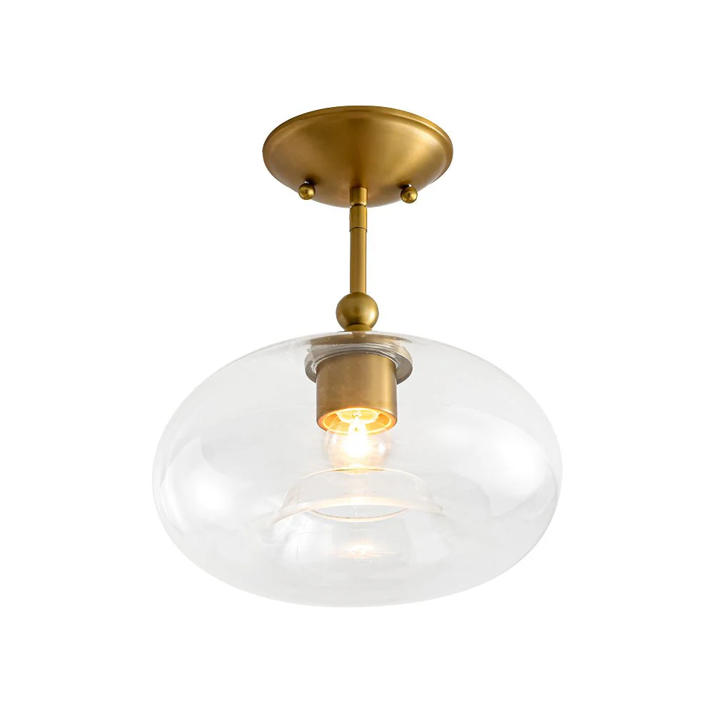 Modern 1-Light Round Donut Glass Semi Flush Mount - Image 9