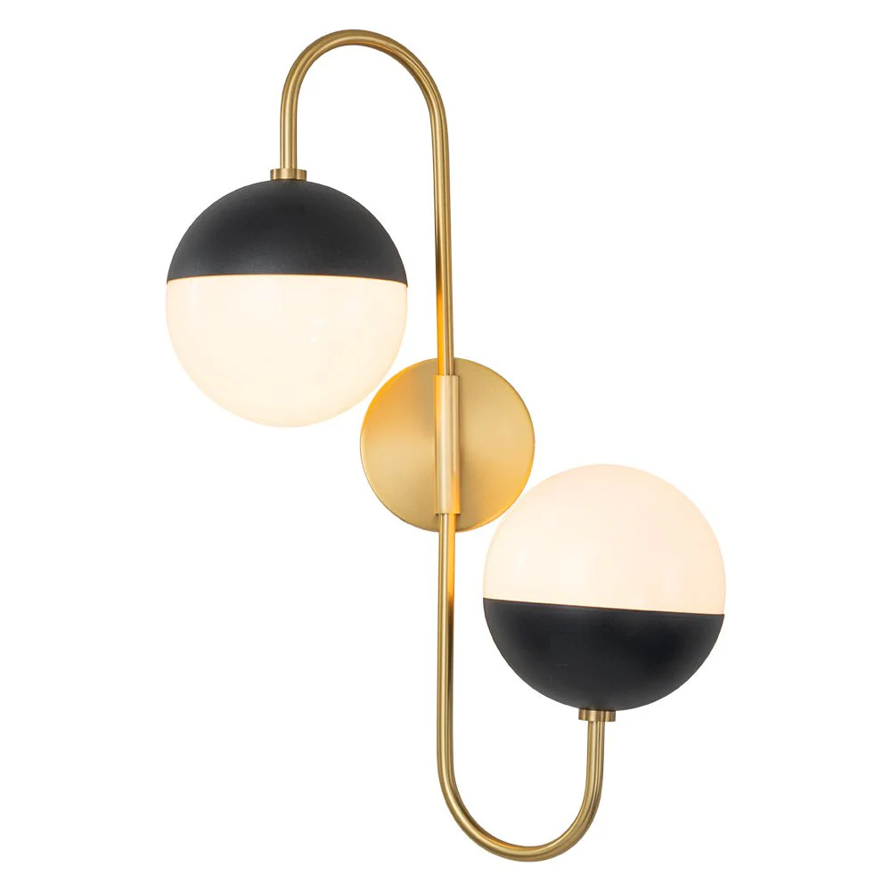 Modern 2-Light Double Goose Arm Globe Wall Sconce - Image 12
