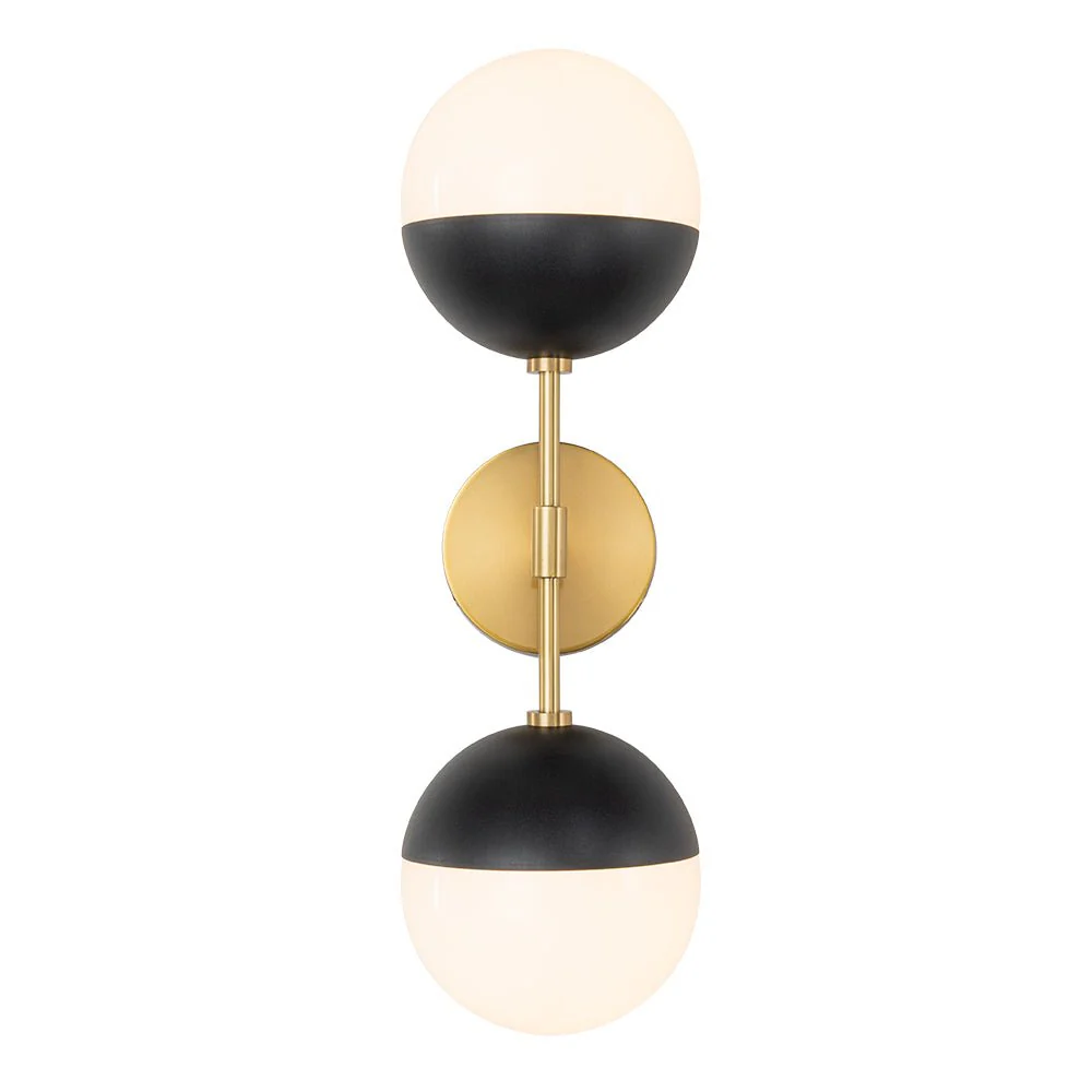 Modern 2-Light Opal Glass Globe Wall Sconce - Image 11