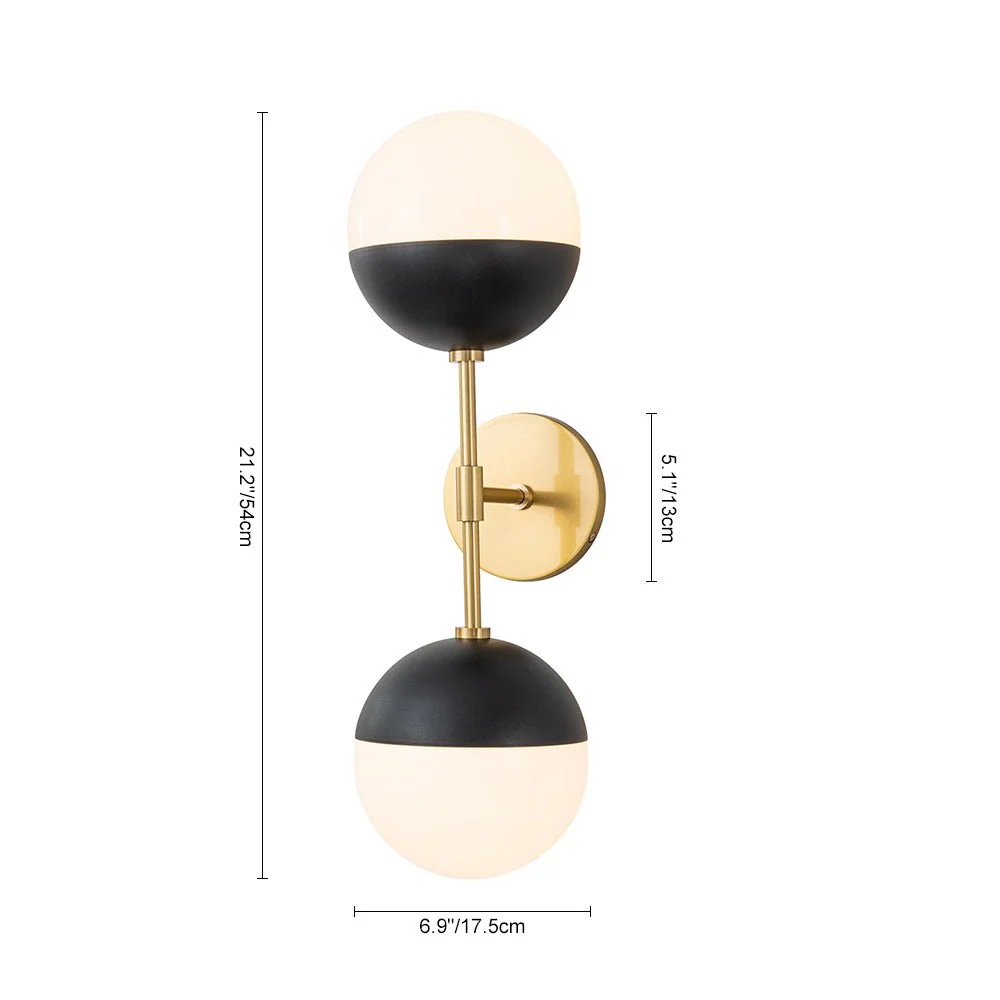 Modern 2-Light Opal Glass Globe Wall Sconce - Image 17