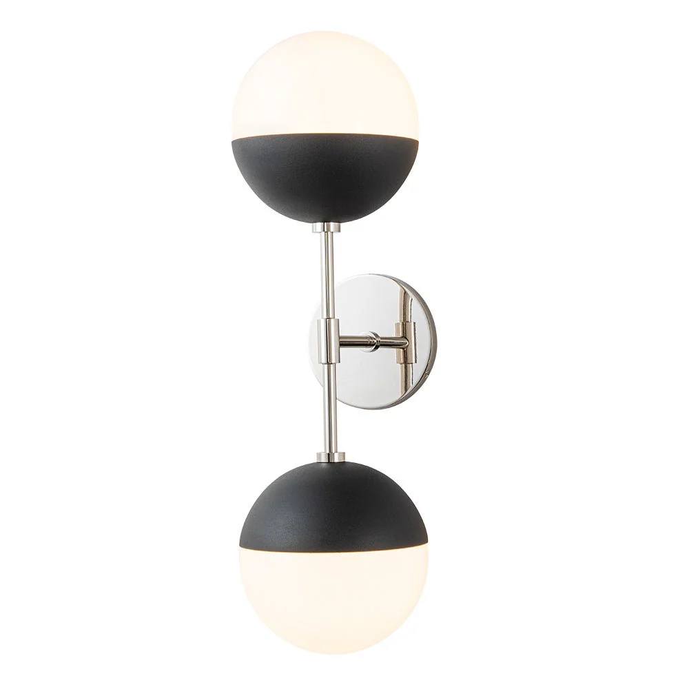 Modern 2-Light Opal Glass Globe Wall Sconce - Image 4