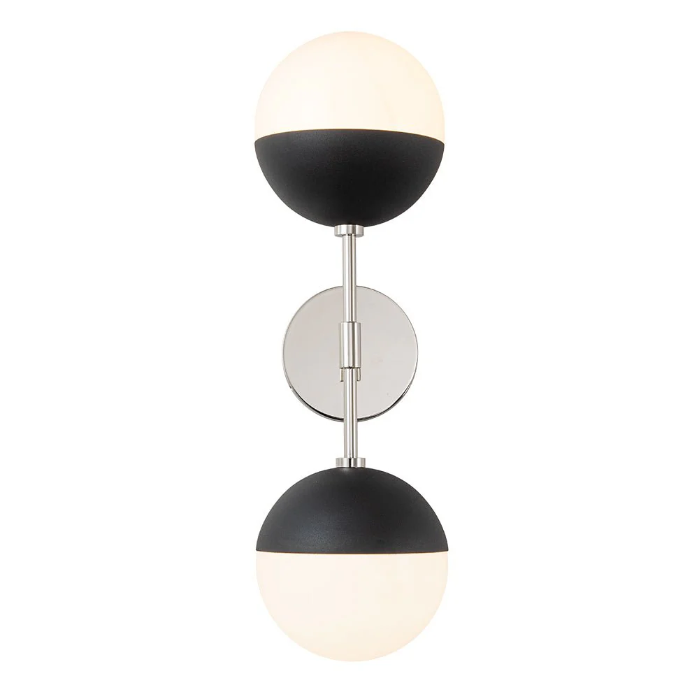 Modern 2-Light Opal Glass Globe Wall Sconce - Image 5